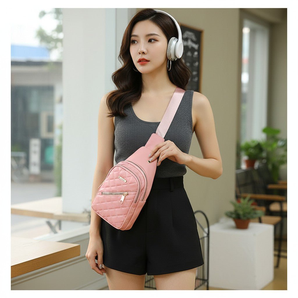 Women's Shoulder Sling Bag - Nylon Adjustable Strap Crossbody Purse