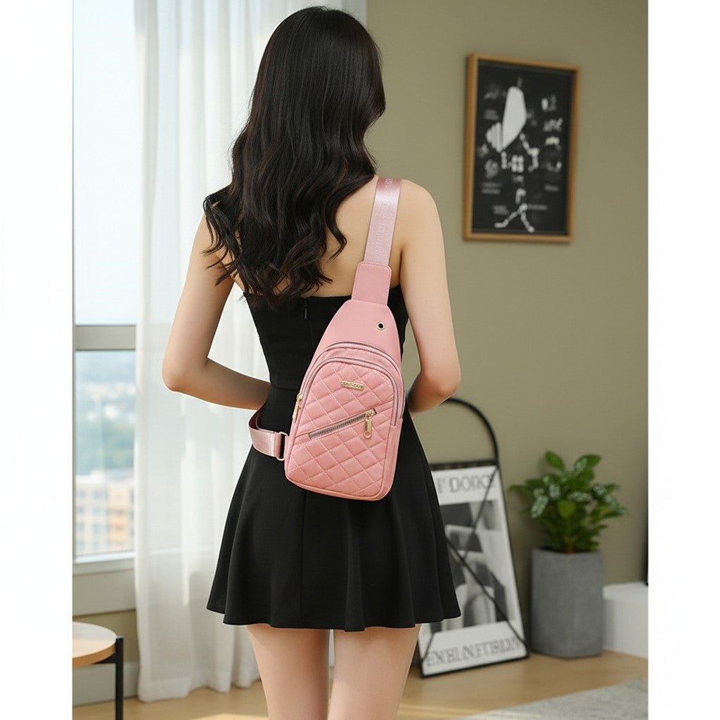 Women's Shoulder Sling Bag - Nylon Adjustable Strap Crossbody Purse